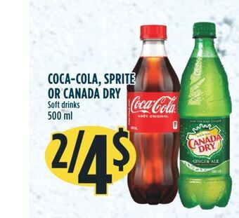 Marché Adonis Coca-cola, sprite or canada dry soft drinks offer