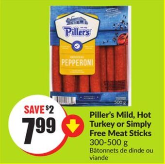 Chalo FreshCo Piller's mild, hot turkey or simply free meat sticks 300-500 g offer