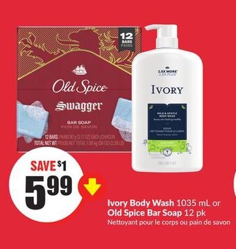 Chalo FreshCo Ivory body wash 1035 ml or old spice bar soap 12 pk offer