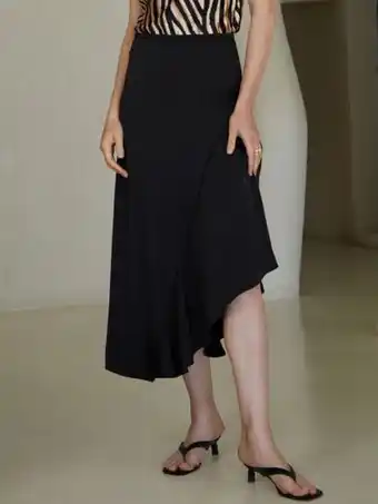 SheIn Motf premium flowy asymmetrical skirt offer