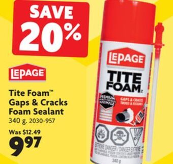 Home Hardware Tite foam™ gaps & cracks foam sealant offer