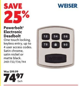 Home Hardware Powerbolt1 electronic deadbolt offer