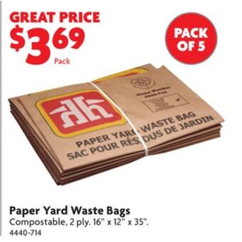 Home Hardware Paper yard waste bags offer