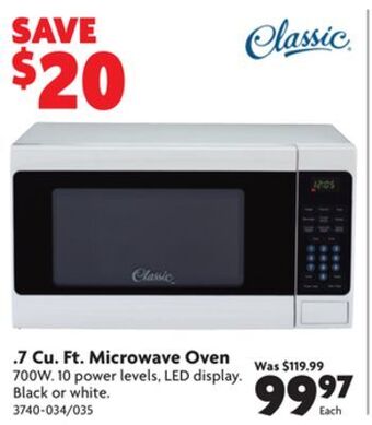 Home Hardware 7 cu. ft. microwave oven offer