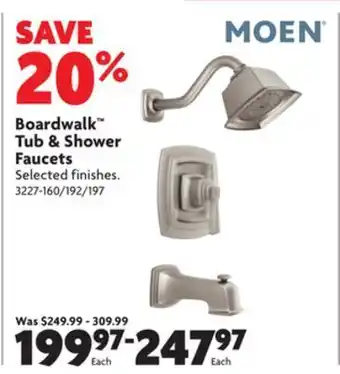 Home Hardware Boardwalk™ tub & shower faucets offer
