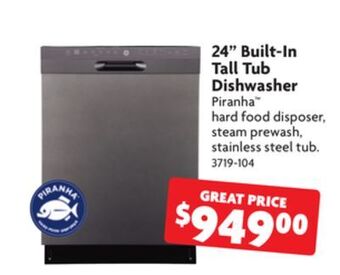 Home Hardware 24" built-in tall tub dishwasher offer