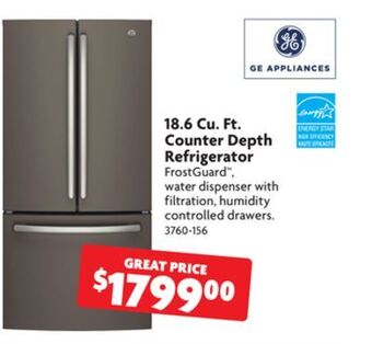 Home Hardware 18.6 cu. ft. counter depth refrigerator offer