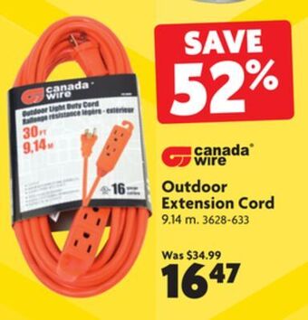 Home Hardware Outdoor extension cord offer