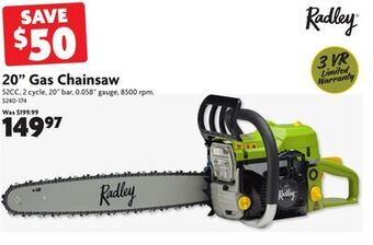 Home Hardware 20" gas chainsaw offer