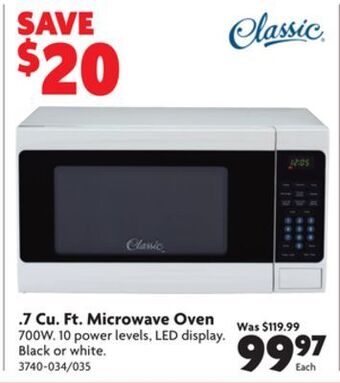 Home Hardware .7 cu. ft. microwave oven offer