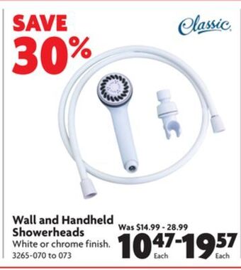 Home Hardware Wall and handheld showerheads offer