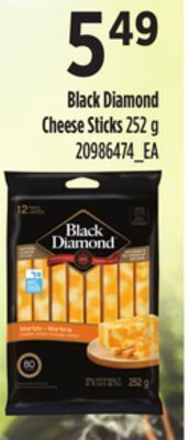 Zehrs Markets Black diamond cheese sticks, 252 g offer