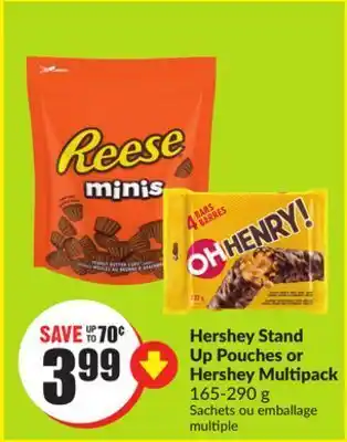 FreshCo Hershey stand up pouches or hershey multipack 165-290 g offer