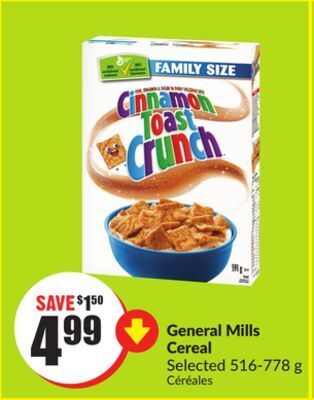 FreshCo General mills cereal selected 516-778 g offer