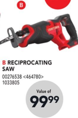 RONA Craftsman reciprocating saw offer