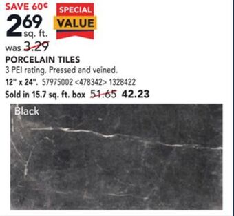 RONA Porcelain tiles 12" x 24" offer