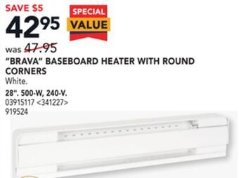 RONA Stelpro "brava" baseboard heater with round corners 28" offer