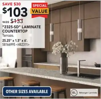 RONA Belanger laminates "2325-sd" laminate countertop 25.25" x 1.5" x 6' offer