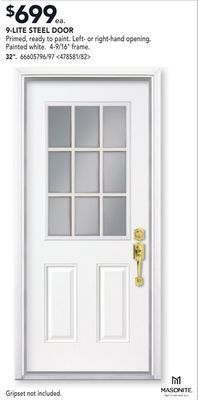 RONA Masonite 9-lite steel door, 32" offer