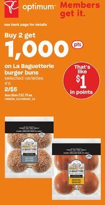 Valu-mart La baguetterie burger buns offer