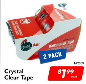 Factory Direct Debranded 2 pack crystal clear tape offer