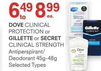 Remedy's RX Dove clinical protection or gillette or secret clinical strength antiperspirant/deodorant offer