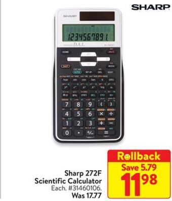 Walmart Sharp 272f scientific calculator offer