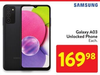 Walmart Samsung galaxy a03 unlocked phone offer