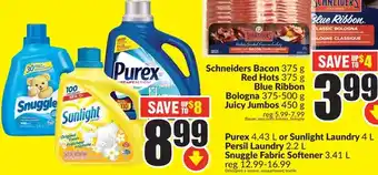 FreshCo Purex or sunlight laundry | persil laundry | snuggle fabric softener offer