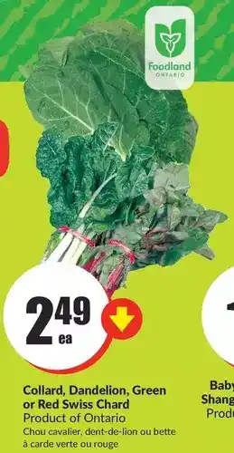 FreshCo Collard, dandelion green or red swiss chard offer