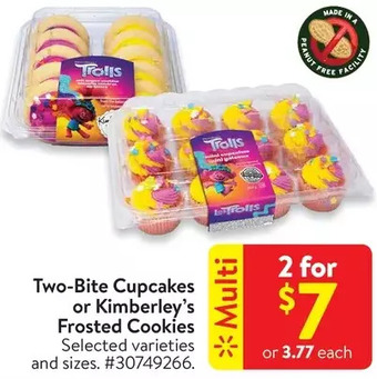 Walmart Two-bite cupcakes or kimberley's frosted cookies offer