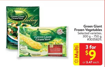Walmart Green giant frozen vegetables offer