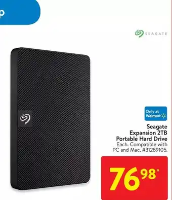 Walmart Seagate expansion 2tb portable hard drive offer