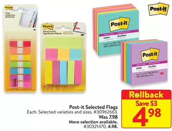 Walmart Post-it flags offer