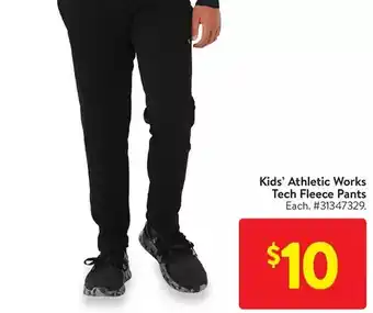 Walmart Kids' athletic works tech fleece pants offer