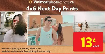 Walmart 4x6 next day prints offer