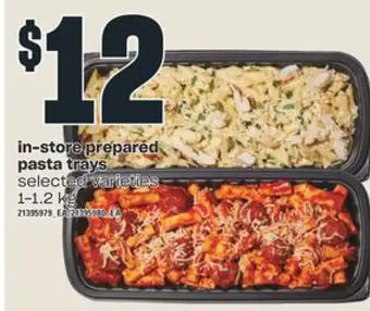 Independent Grocer Pasta trays offer