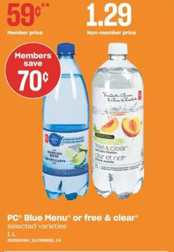 Independent Grocer Pc blue menu or free & clear offer