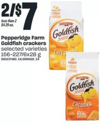 Independent Grocer Pepperidge farm goldfish crackers offer