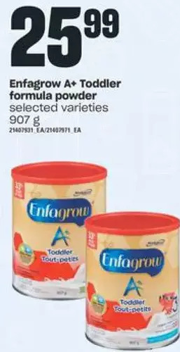 Independent Grocer Enfagrow a+ toddler formula powder offer