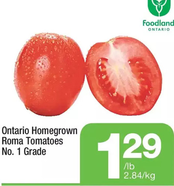 Highland Farms Ontario homegrown roma tomatoes offer