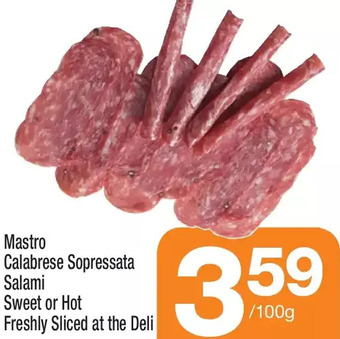 Highland Farms Mastro calabrese sopressata salami sweet or hot offer