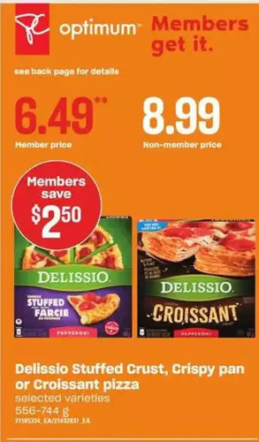 Loblaws Delissio stuffed crust, crispy pan or croissant pizza offer