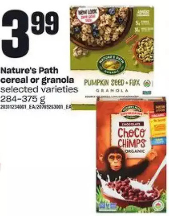 Loblaws Nature's path cereal or granola offer