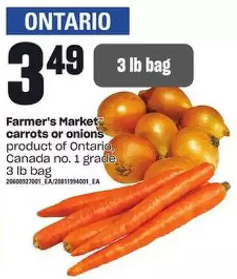 Loblaws Farmer's market carrots or onions offer