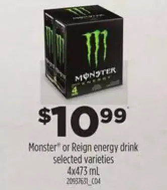 Loblaws Monster or reign energy drink offer