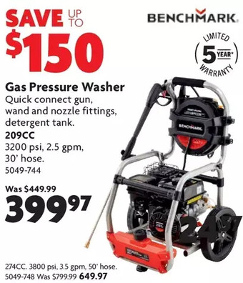 Home Hardware Gas pressure washer: 209cc | 274cc offer