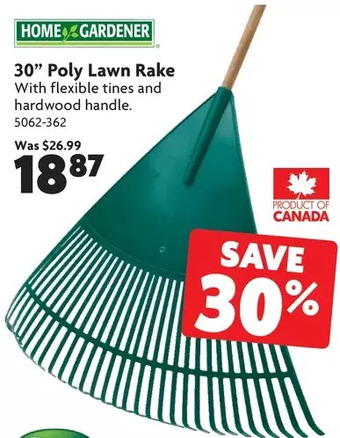 Home Hardware 30" poly lawn rake offer