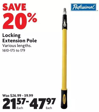 Home Hardware Locking extension pole offer