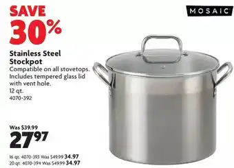 Home Hardware Stainless steel stockpot: 12 qt. | 16 qt. | 20 qt. offer